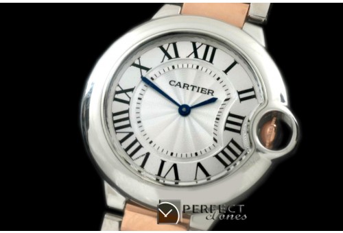 CARBA00516 Ballon Bleu de Cartier Ladies SS/RG White Swiss Qtz