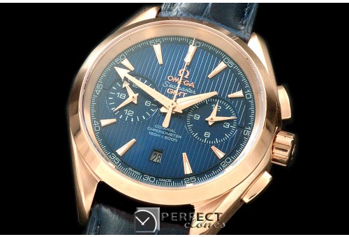 OMATC43-113 Aqua Terra Chronograph RG/LE Blue A-7750