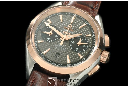 OMATC43-107 Aqua Terra Chronograph SS/RG/LE Grey A-7750