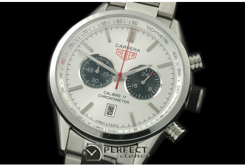 TG16-101S Carrera 16 Chrono SS/SS White Jap OS20 Qtz