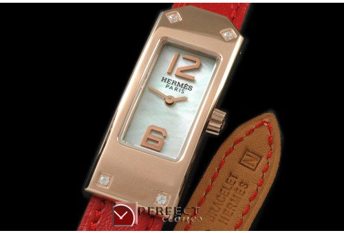 HE-KELLY-162 Kelly 2 Long RG/LE/Diam White/Togo Swiss Quartz