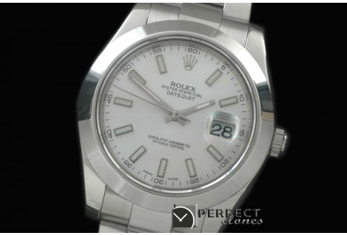 R41DJS09001 SS Oyster/Smooth White Sticks Asian Eta 2836