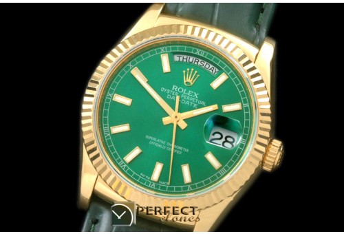 RL36DD-YG-18K-106 118138 Green Stk YG Swiss 2836