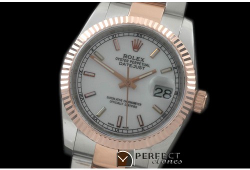 RDJMTR00301 RG/SS Fluted Oyster P-White Stk 2836