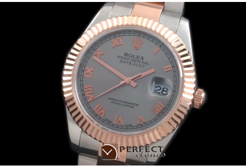 R41DJTR00114 SS/RG Oyster Fluted Grey Roman Asian Eta 2836