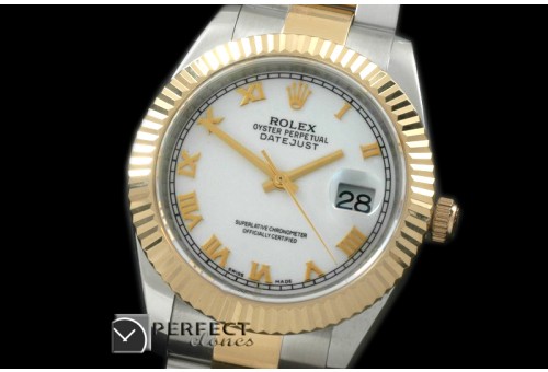 R41DJT00110 SS/YG Oyster Fluted P-White Roman Asian Eta 2836-2 2