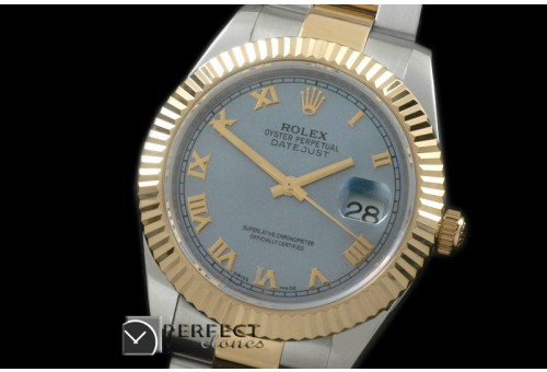 R41DJT0012SS/YG Oyster Fluted L-BLue Roman Asian Eta 2836-2 2