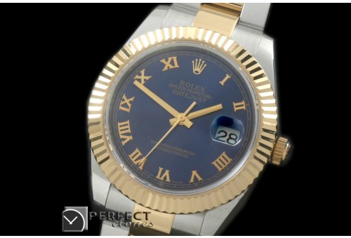 R41DJT00114 SS/YG Oyster Fluted Blue Roman Asian Eta 2836-2 2