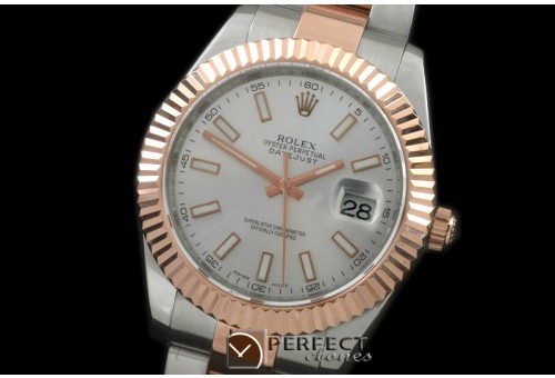 R41DJTR00101 SS/RG Oyster Fluted White Sticks Asian 2836