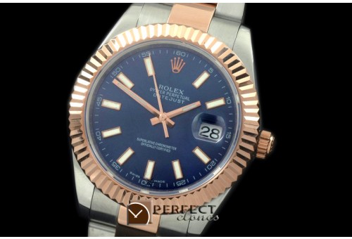 R41DJTR00105 SS/RG Oyster Fluted Blue Sticks Asian 2836