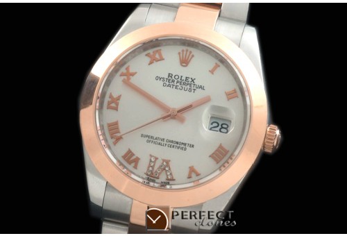 R41DJTR00221 SS/RG Oyster Smooth White Roman Asian 2836