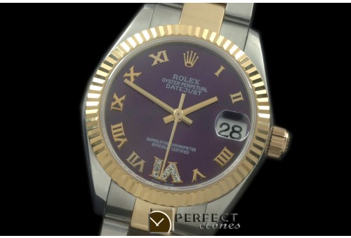 RDJmT00347 SS/YG Oyster Purple Roman 2836