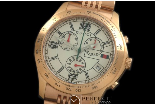 GU-TI-261S G-Timeless Chrono Men RG/RG White Swiss Quartz