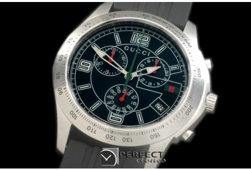 GU-TI-252L G-Timeless Chrono Men SS/LE Black Swiss Quartz