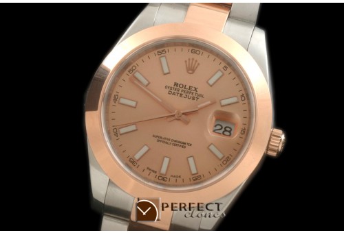 R41DJTR00207 SS/RG Oyster Smooth R-Gold Sticks Asian 2836