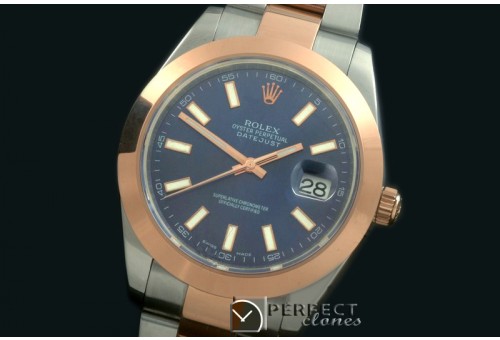 R41DJTR00205 SS/RG Oyster Smooth Blue Sticks Asian 2836