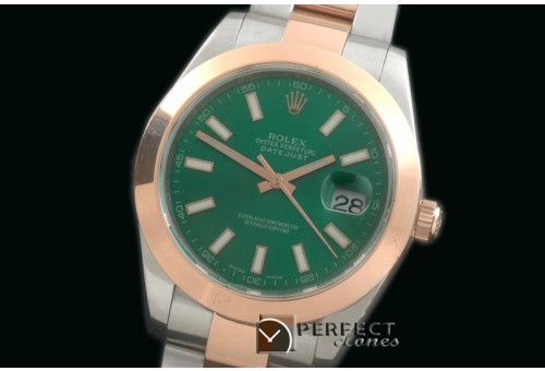R41DJTR00208 SS/RG Oyster Smooth Green Sticks Asian 2836