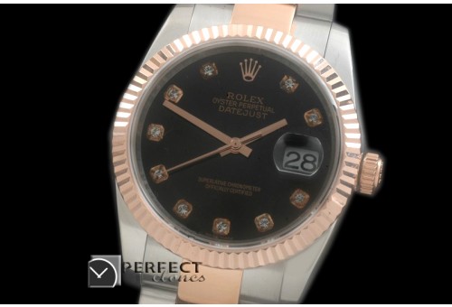 RDJMTR00323 RG/SS Fluted Oyster Black Diam 2836