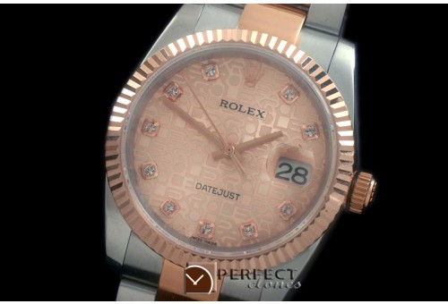RDJMTR00339 RG/SS Fluted Oyster Jul R-Gold Diam 2836
