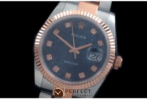 RDJMTR00338 RG/SS Fluted Oyster Jul Blue Diam 2836