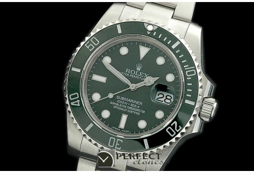 RLS-SW-102 116610LV Green SS Sub Swiss Eta 2836