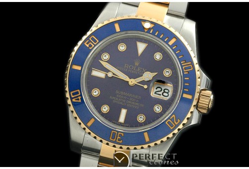 RLS-SW-114 116613LB Blue SS/YG Sub Swiss Eta 2836
