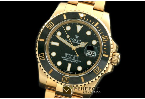 RLS-SW-121 116618LN Black YG Sub Swiss Eta 2836