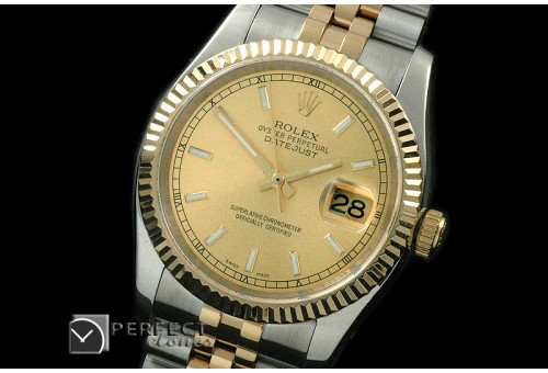 RDJMT08005 SS/YG Jubilee/Fluted Gold Sticks Asian 2836