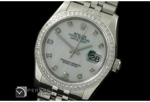 RDJMS08027 SS Jubilee/Fluted White Diam Asian 2836