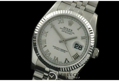 RDJMS08011 SS Jubilee/Fluted White Roman Asian 2836