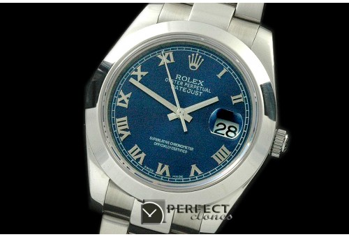 R41DJS09014 SS Oyster/Smooth Blue Roman Asian Eta 2836