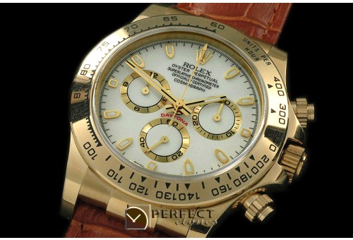 RLDF00101AL Daytona 116503 YG/LE White Stk A-7750/4130