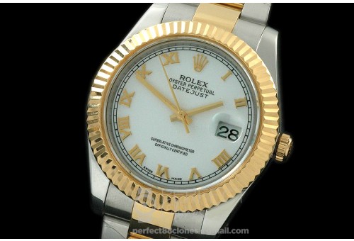 0 RL41DJ-18K-111 116333 White Roman TT Swiss 2836