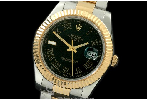 0 RL41DJ-18K-122 116333 Black Roman TT Swiss 2836