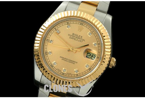 0 RL41DJ-18K-136 116333 Gold Diamond TT Swiss 2836