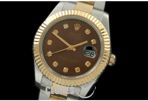 0 RL41DJ-18K-134 116333 Brown Diamond TT Swiss 2836
