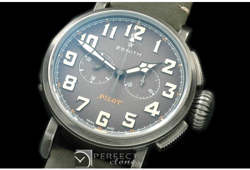 0 0 ZN00031 Pilot Heritage Chronograph DLC/LE Grey A-7750