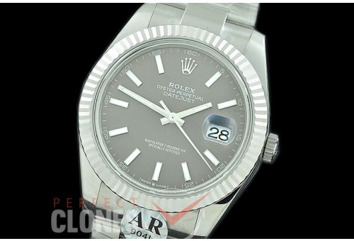 0 0 R41DJS-983 JF/ARF 904L Steel 126334 Oyster SS/SS 2019 Dark Rhodium Grey Sticks Asian 2824/3235 Mod