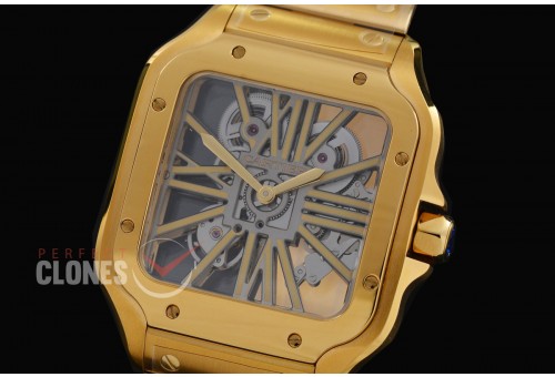 0 0 0 0 0 0 CAR-SAN-016S RF Santos de Cartier Skeleton 39mm Men YG/YG Skeleton Customized 9611MC
