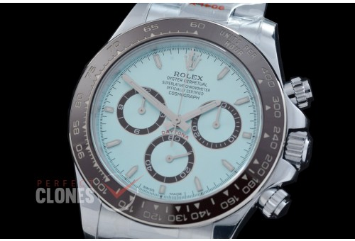 RLDS-126505-007W QF 904L Steel 50th Anniversary Daytona 126508 SS/SS Ice Blue Sticks 4131 Superclone - 72 Hours Power Reserve Movement / Extra Weighted - Free Sprung Movement