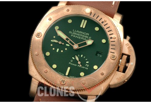 PN507P01 Pam 507 P Bronzo Submersible BR/LE Green P9002