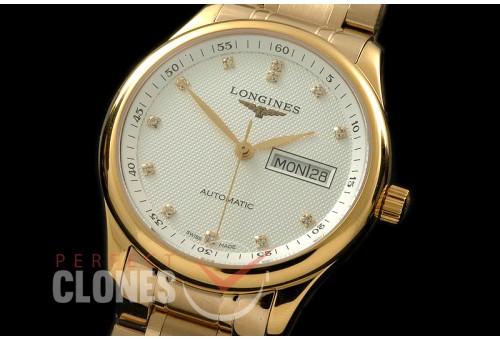 LG00068S Master Automatic Day/Date YG/YG White Diam A-2836