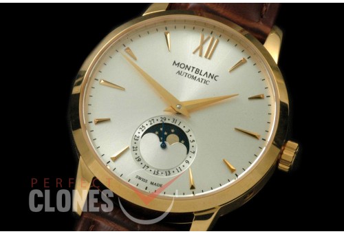 MBST10021 Star Calender Moonphase YG/LE White M-9105
