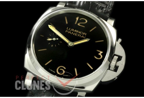PN67601 Luminor Due 3 Days SS/LE Black P1000