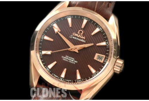 OMAT385-133 Aqua Terra Ladies RG/LE Brown Stk A-2824