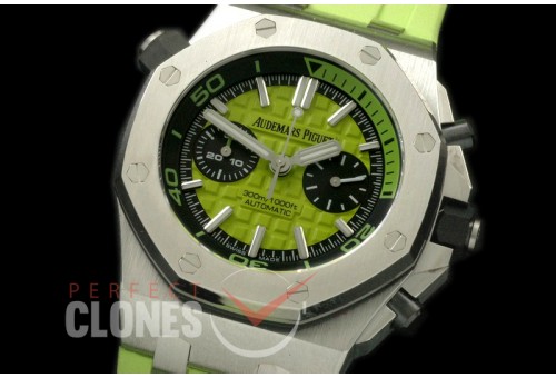 0 APDC-073 NF Royal Oak Diver Chrono SS/RU Lime Green Asia 