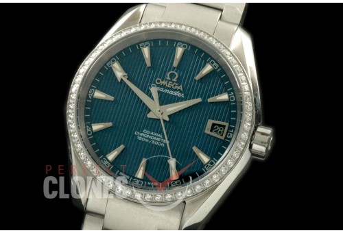 OMAT385-123SD Aqua Terra Ladies SS/SS Blue Stk A-2824