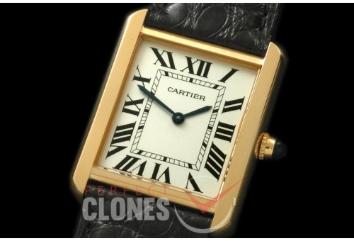 0CAR-TS-066L Tank Solo Mid YG/LE White Swiss Quartz
