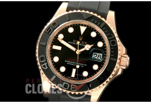 RYMENR00001S NF 116655 Yachtmaster Everose Men RG/RU Black SA 3135