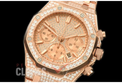 APROC00802 Royal Oak Chrono Bling RG/RG Diam A-7750